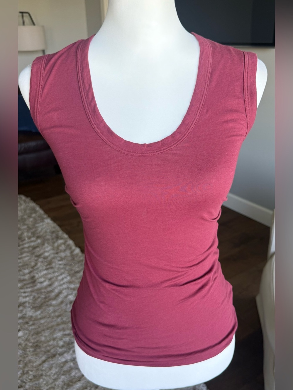 Velvet by Graham & Spencer Scoop Neck Tank In Color “Vino” Burgundy Size XS